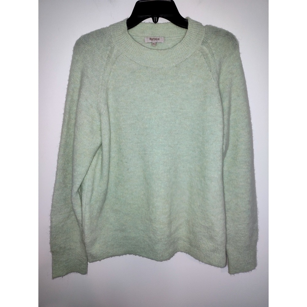 Bartolini Italy Mint Green Alpaca Wool Blend Raglan Knit Sweater Large